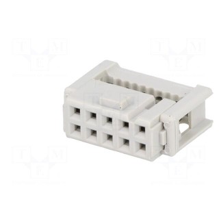 Plug | IDC | female | PIN: 10 | for ribbon cable | 1.27mm | Layout: 2x5