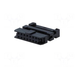 Plug | IDC | female | PIN: 14 | with cable clamp | IDC | for ribbon cable