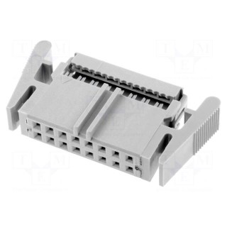 Plug | IDC | female | PIN: 16 | straight | IDC | for ribbon cable | 1.27mm