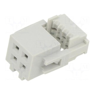 Plug | IDC | female | PIN: 4 | without strain relief | IDC | 1.27mm | grey