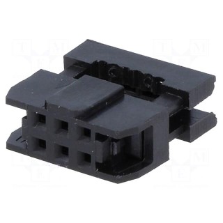 Plug | IDC | female | PIN: 6 | with cable clamp | IDC | for ribbon cable