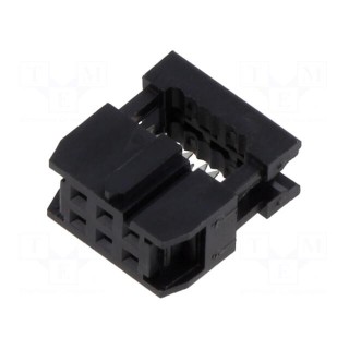 Plug | IDC | female | PIN: 6 | without strain relief | IDC | 1.27mm | black