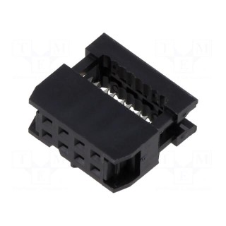 Plug | IDC | female | PIN: 8 | without strain relief | IDC | 1.27mm | black