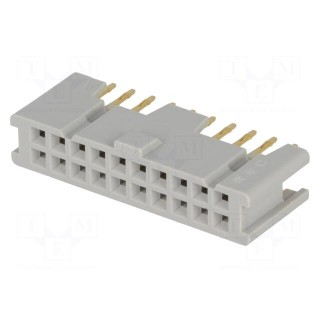 Socket | IDC | female | PIN: 20 | straight | THT | gold-plated | 3A | 2.54mm