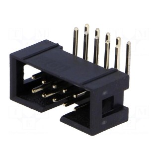 Socket | IDC | male | PIN: 10 | angled 90° | THT | gold-plated | 2.54mm