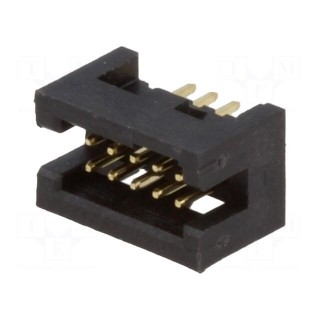 Socket | IDC | male | PIN: 10 | straight | THT | gold flash | 1.27mm