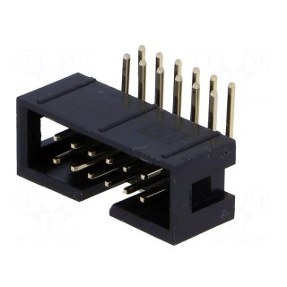 Socket | IDC | male | PIN: 12 | angled 90° | THT | gold-plated | 2.54mm