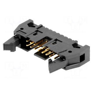 Socket | IDC | male | PIN: 16 | straight | with ejector | THT | gold-plated