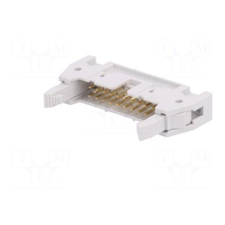 Socket | IDC | male | PIN: 20 | straight | with ejector | THT | 2.54mm | grey