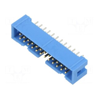 Socket | IDC | male | PIN: 24 | straight | THT | gold-plated | 2.54mm | blue