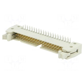 Socket | IDC | male | PIN: 40 | angled 90° | with short latch | THT