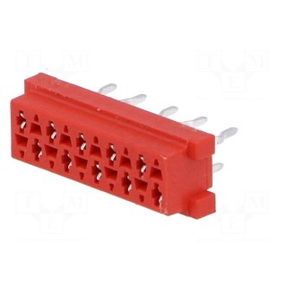 Micro-MaTch | socket | female | PIN: 10 | THT | on PCBs | Layout: 2x5