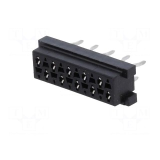 Micro-MaTch | socket | female | PIN: 10 | THT | on PCBs | Layout: 2x5
