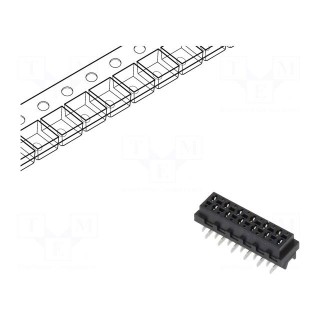 Micro-MaTch | socket | female | PIN: 12 | SMT | on PCBs | Layout: 2x6