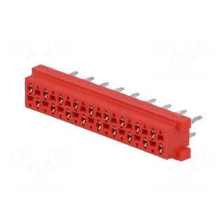 Micro-MaTch | socket | female | PIN: 18 | THT | on PCBs | Layout: 2x9