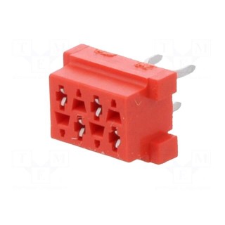 Micro-MaTch | socket | female | PIN: 4 | THT | on PCBs | Layout: 2x2