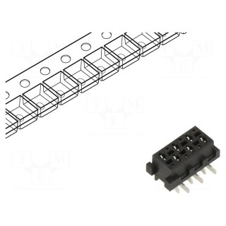 Micro-MaTch | socket | female | PIN: 6 | SMT | on PCBs | Layout: 2x3
