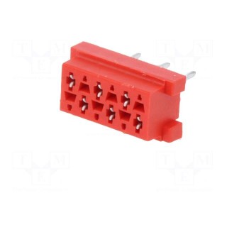 Micro-MaTch | socket | female | PIN: 6 | THT | on PCBs | Layout: 2x3