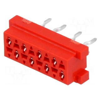 Micro-MaTch | socket | female | PIN: 8 | THT | on PCBs | Layout: 2x4
