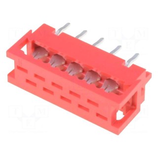 Wire-board | adapter | PIN: 10 | IDC,THT | on PCBs,for ribbon cable