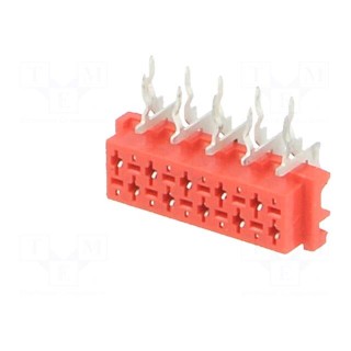 Wire-board | socket | female | PIN: 10 | THT | on PCBs | 1.5A | 30mΩ | angled