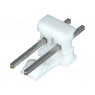 Socket | wire-board | male | PIN: 2 | 2.54mm | THT | MTA-100 | tinned