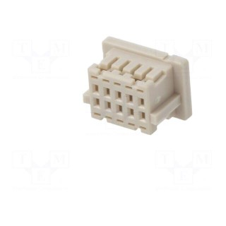 Plug | wire-board | female | DF20 | 1mm | PIN: 10 | w/o contacts | straight