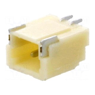 Socket | wire-board | male | 1mm | PIN: 2 | SMT | 50V | 1A | tinned | 20mΩ