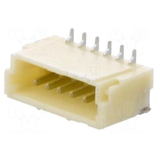 Socket | wire-board | male | 1mm | PIN: 6 | SMT | 50V | 1A | tinned | 20mΩ