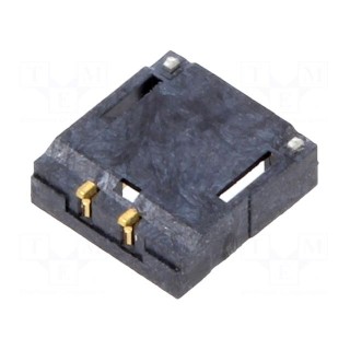 Socket | wire-board | male | 1.2mm | PIN: 2 | SMT | on PCBs | -25÷85°C | 50V