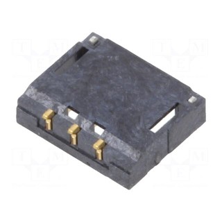 Socket | wire-board | male | 1.2mm | PIN: 3 | SMT | on PCBs | -25÷85°C | 50V