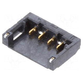 Socket | wire-board | male | 1.2mm | PIN: 4 | SMT | on PCBs | -25÷85°C | 50V