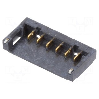 Socket | wire-board | male | 1.2mm | PIN: 6 | SMT | on PCBs | -25÷85°C | 50V
