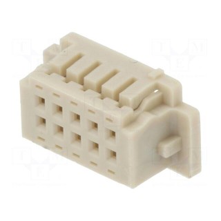 Plug | wire-board | female | DF13 | 1.25mm | PIN: 10 | w/o contacts