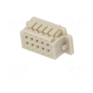 Plug | wire-board | female | DF13 | 1.25mm | PIN: 10 | w/o contacts