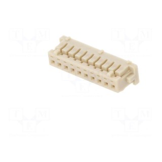 Plug | wire-board | female | DF13 | 1.25mm | PIN: 10 | w/o contacts
