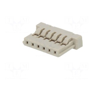 Plug | wire-board | female | DF14 | 1.25mm | PIN: 6 | w/o contacts