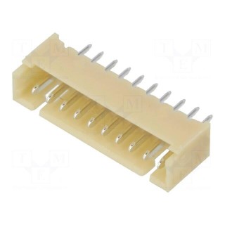 Socket | wire-board | male | 1.25mm | PIN: 10 | THT | 125V | 1A | tinned
