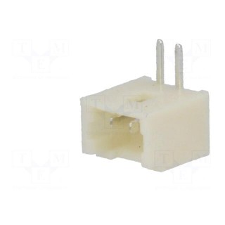 Socket | wire-board | male | 1.25mm | PIN: 2 | THT | 125V | 1A | tinned