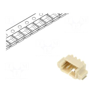 Socket | wire-board | male | 1.25mm | PIN: 3 | SMT | 125V | 1A | tinned