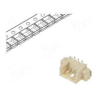 Socket | wire-board | male | 1.25mm | PIN: 3 | SMT | 250V | 1A | tinned