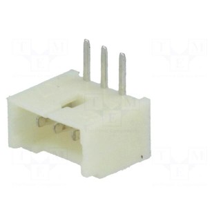 Socket | wire-board | male | 1.25mm | PIN: 3 | THT | 125V | 1A | tinned