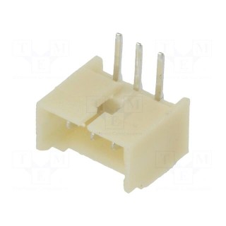 Socket | wire-board | male | 1.25mm | PIN: 3 | THT | 250V | 1A | tinned