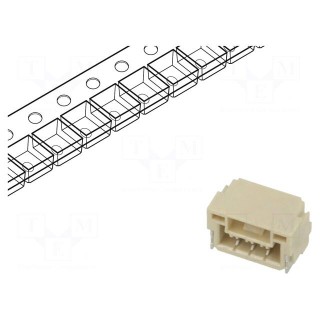 Socket | wire-board | male | 1.25mm | PIN: 3 | w/o contacts | on PCBs | 50V