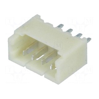 Socket | wire-board | male | 1.25mm | PIN: 4 | THT | 125V | 1A | tinned