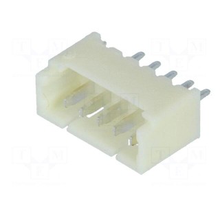 Socket | wire-board | male | 1.25mm | PIN: 5 | THT | 125V | 1A | tinned