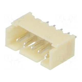 Socket | wire-board | male | 1.25mm | PIN: 5 | THT | 125V | 1A | tinned