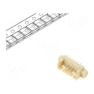 Socket | wire-board | male | 1.25mm | PIN: 6 | SMT | 250V | 1A | tinned