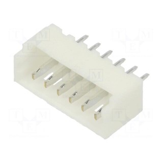 Socket | wire-board | male | 1.25mm | PIN: 6 | THT | 125V | 1A | tinned