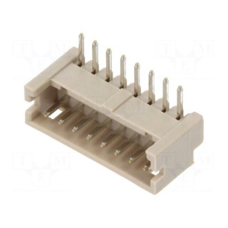 Socket | wire-board | male | DF13 | 1.25mm | PIN: 8 | THT | on PCBs | tinned